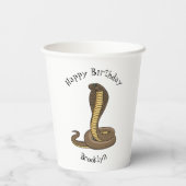 Schildslang met bruine cobra papieren bekers (Achterkant)