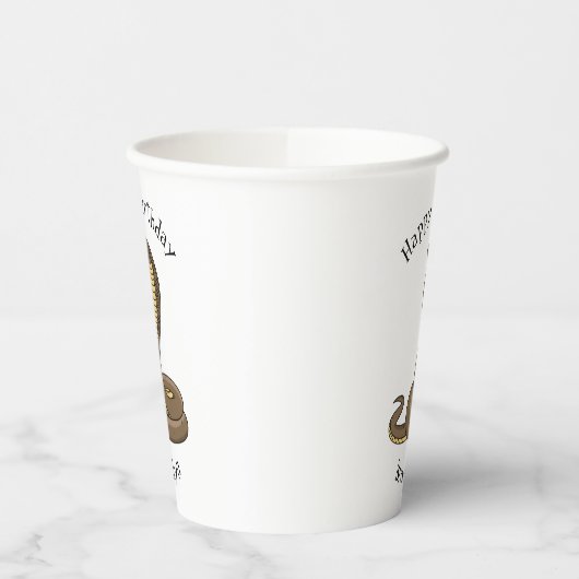 Schildslang met bruine cobra papieren bekers (Links)