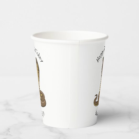 Schildslang met bruine cobra papieren bekers (Rechts)