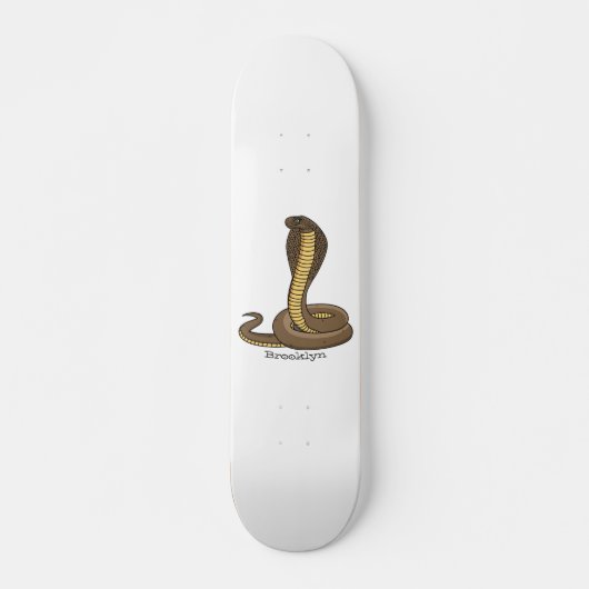Schildslang met bruine cobra persoonlijk skateboard (Voorkant)