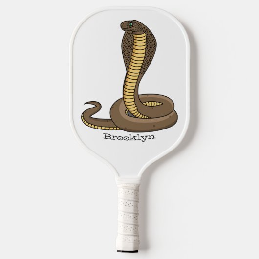 Schildslang met bruine cobra pickleball paddle (Achterkant)