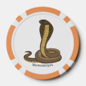 Schildslang met bruine cobra poker chips (Achterkant)