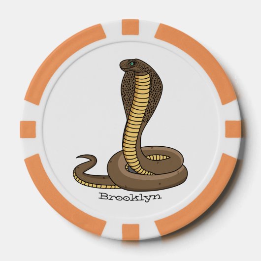 Schildslang met bruine cobra poker chips (Voorkant)