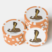 Schildslang met bruine cobra poker chips (Opstapeling)
