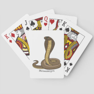 Schildslang met bruine cobra pokerkaarten