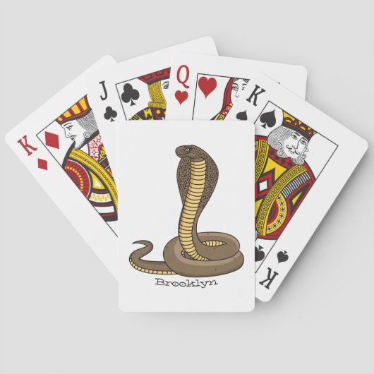 Schildslang met bruine cobra pokerkaarten (Achterkant)