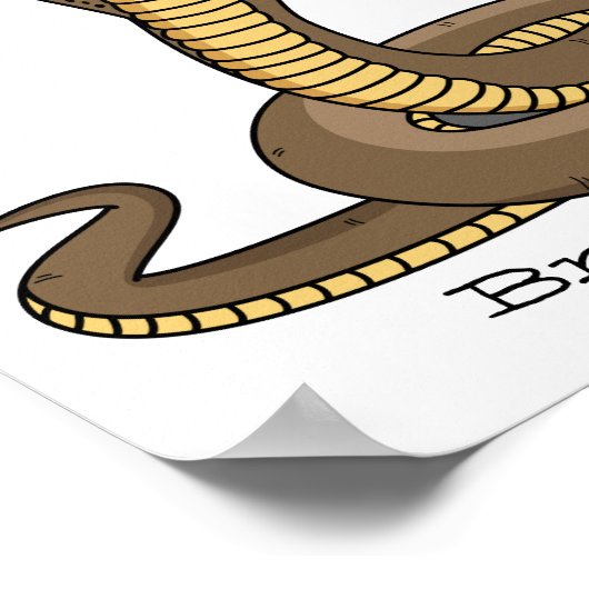 Schildslang met bruine cobra poster (Hoek)