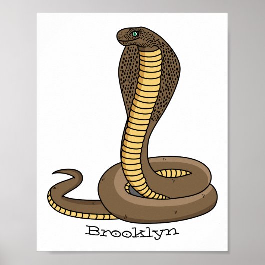 Schildslang met bruine cobra poster (Voorkant)