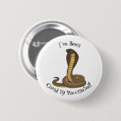 Schildslang met bruine cobra ronde button 5,7 cm (Voorkant /achterkant)