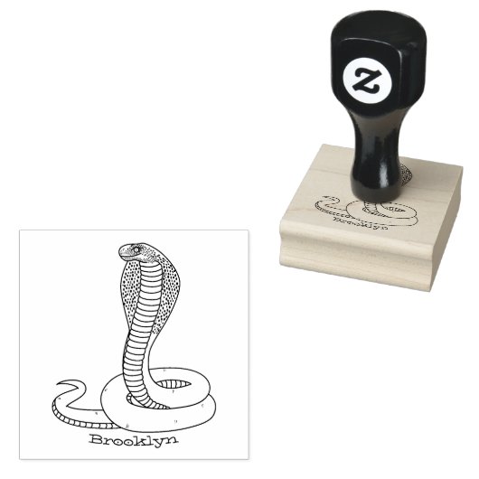 Schildslang met bruine cobra rubberstempel (Gestempeld)