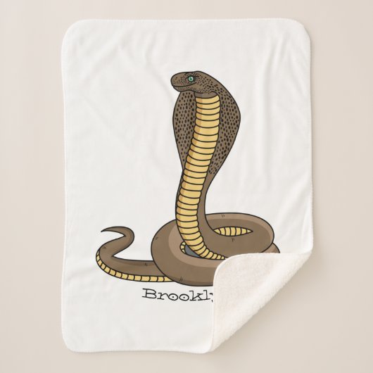 Schildslang met bruine cobra sherpa deken (Voorkant)