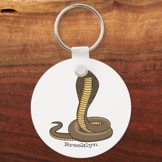 Schildslang met bruine cobra sleutelhanger (Voorkant)