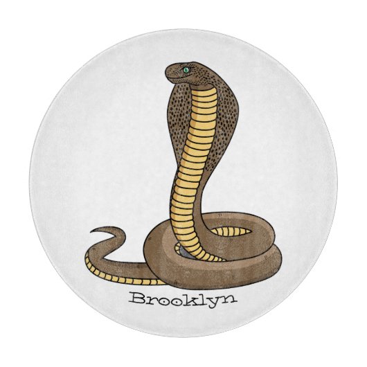 Schildslang met bruine cobra snijplank (Voorkant)