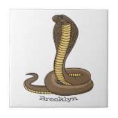 Schildslang met bruine cobra tegeltje (Voorkant)