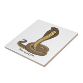 Schildslang met bruine cobra tegeltje (Zijkant)