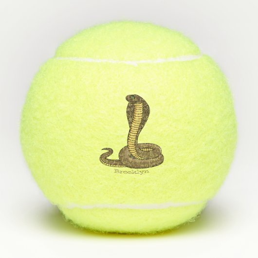 Schildslang met bruine cobra tennisballen (Voorkant)
