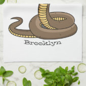 Schildslang met bruine cobra theedoek (Gevouwen)
