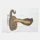 Schildslang met bruine cobra theedoek (Horizontaal)