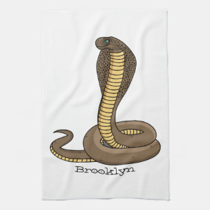 Schildslang met bruine cobra theedoek