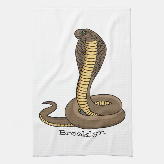 Schildslang met bruine cobra theedoek (Verticaal)