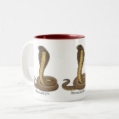 Schildslang met bruine cobra tweekleurige koffiemok (Voorkant links)