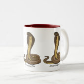 Schildslang met bruine cobra tweekleurige koffiemok (Voorkant rechts)