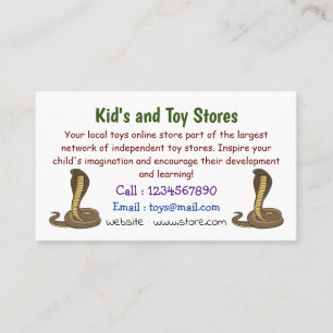 Schildslang met bruine cobra visitekaartje