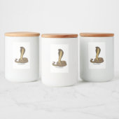 Schildslang met bruine cobra voedselcontainer etiket (Flessen)