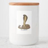 Schildslang met bruine cobra voedselcontainer etiket (Voorkant)
