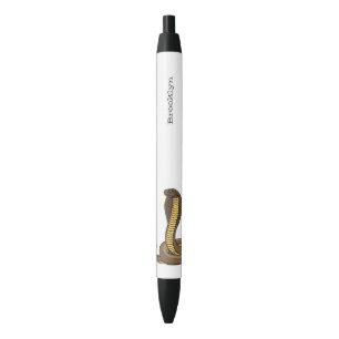 Schildslang met bruine cobra zwarte inkt pen