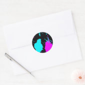 Schildsplaat - Licht blauw/Licht Paars Ronde Sticker (Envelop)
