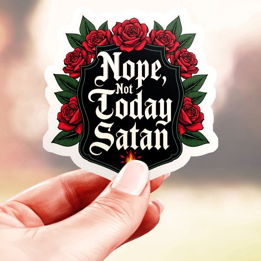 Schildstijl niet vandaag Satan Sticker