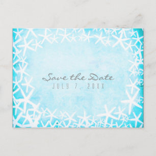 Schildvis Aqua Blue Party Save the Date Aankondigingskaart