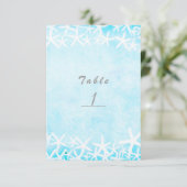 Schildvis Aqua Blue Party Table Number Card Kaart (Staand voorkant)