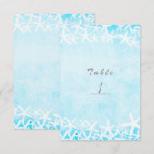 Schildvis Aqua Blue Party Table Number Card Kaart (Voorkant / Achterkant)