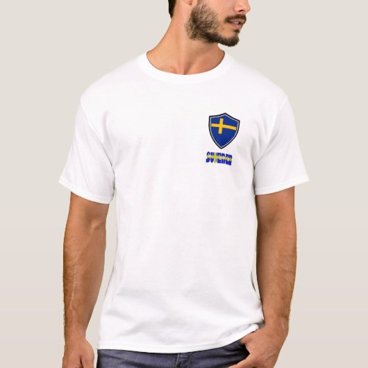 Schildvlag T-Shirt Zweden (Voorkant)