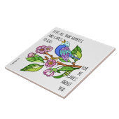 Schildvogel, met vers van 1 Peter 5:7 Tegeltje (Zijkant)