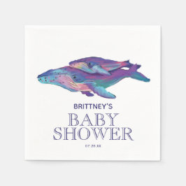 Schildwalvis met kalf | Baby shower Napkin Servet