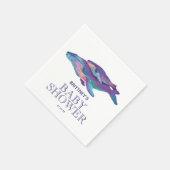 Schildwalvis met kalf | Baby shower Napkin Servet (Hoek)
