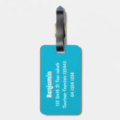 Schildwalvissen en cartoon van zeilboten bagagelabel (Achterkant verticaal)