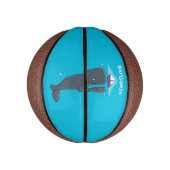 Schildwalvissen en cartoon van zeilboten basketbal (Verticaal)