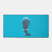 Schildwalvissen en cartoon van zeilboten bureaumat (Voorkant)