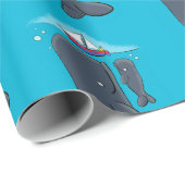 Schildwalvissen en cartoon van zeilboten cadeaupapier (Rol Hoek)