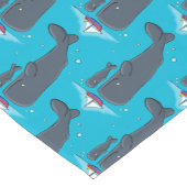 Schildwalvissen en cartoon van zeilboten korte tafelloper (Hoek)