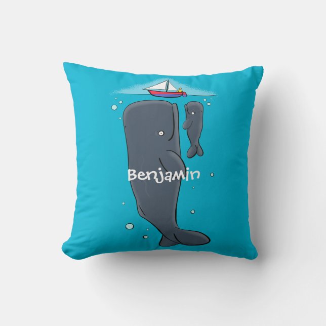 Schildwalvissen en cartoon van zeilboten kussen (Voorkant)