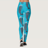 Schildwalvissen en cartoon van zeilboten leggings (Achterkant)