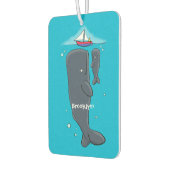 Schildwalvissen en cartoon van zeilboten luchtverfrisser (Links)