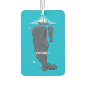 Schildwalvissen en cartoon van zeilboten luchtverfrisser (Achterkant)