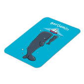 Schildwalvissen en cartoon van zeilboten magneet (Linkerzijde)