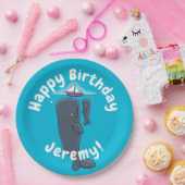 Schildwalvissen en cartoon van zeilboten papieren bordje (Feest)